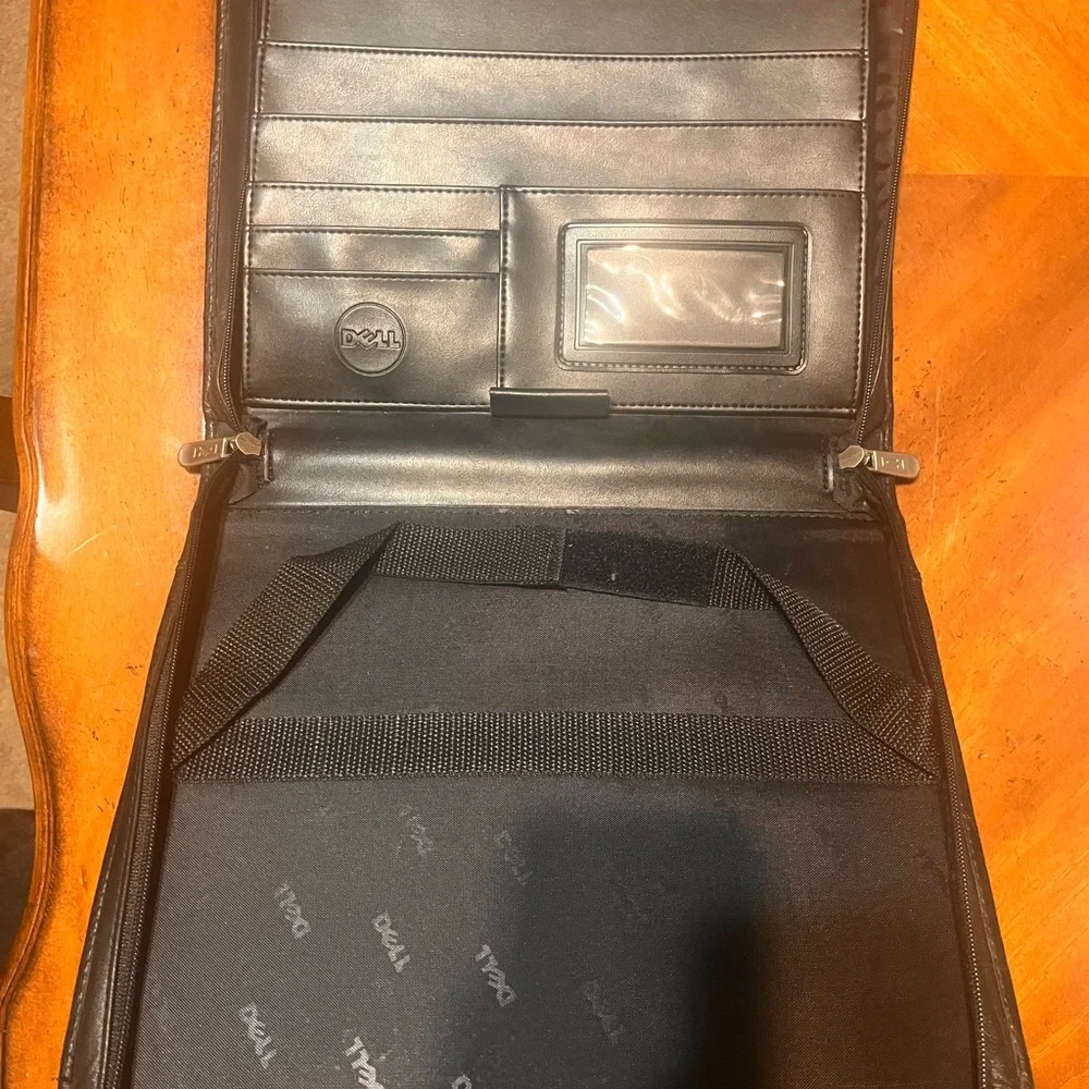 Dell Black Leather Laptop Bag